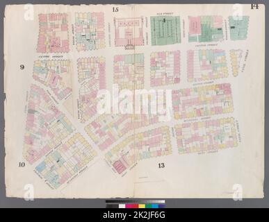 Cartographie, cartes. 1857 - 1862. Lionel Pincus et Princess Firyal Map Division. Manhattan (New York, New York), immeuble , New York (État) , New York planche 14: Carte délimitée par Canal Street, Mott Street, Cross Street, Mulberry Street, Chatham Street, Pearl Street, Elm Street Banque D'Images