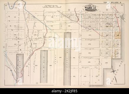 Cartographie, cartes. 1880. Lionel Pincus et Princess Firyal Map Division. Brooklyn (New York, N.Y.), immeubles , New York (État) , New York vol. 5. Plaque, S. carte reliée par la rue Lorraine, avenue Hamilton, baie Gowanus, rue Otsego; y compris la rue Crinnell, Bay St., Sigourney St., Halleck St., Percival St., Bryant St., Columbia St., Hicks St., Hicks St. Slip Henry St., Henry Slip St., Clinton St., court St., Smith St. Banque D'Images