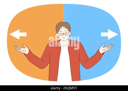 Frustration et choix de la direction concept Banque D'Images