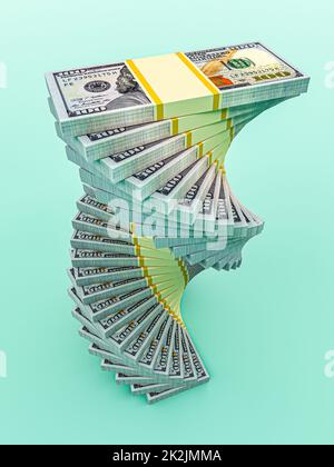 Des piles d'argent de dollars. Finance dollar conceptuel. 3d rendu Banque D'Images