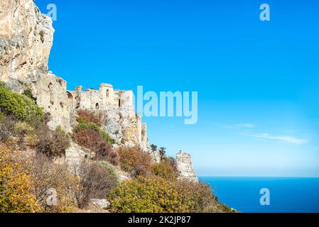 Vue sur le château de Saint Hilarion. District de Kyrenia, Chypre Banque D'Images