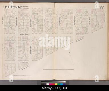 Cartographic, Maps. 1852. Lionel Pincus and Princess Firyal Map Division. Manhattan (New York, N.Y.), Real property , New York (State) , New York, Fire insurance Plate 22: Map bounded by Grand Street, Attorney Street, Division Street, Allen Street Stock Photo