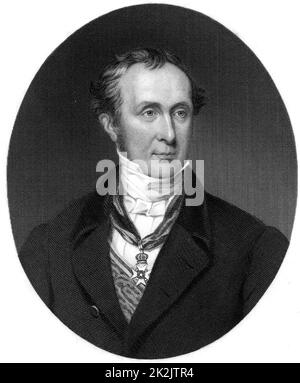 Roderick Impey Murchison 1792-1871) géologue britannique d'origine écossaise. Système silurien défini, 1835, système Permien, c1845, et en collaboration avec Adam Sedgwick (1785-1873), le système Dévonien. Fellow de la Société royale, 1826. Directeur général de la Commission géologique, 1855. Président de la Société géographique royale, 1843. De la vie de Sir Roderick I. Murchison par Archibald Geikie (Londres, 1875). Gravure. Banque D'Images