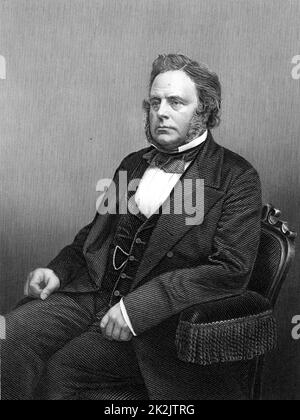 John Bright (1811-1889) homme d'État radical anglais, né à Rochdale, dans le Lancashire. Ligue de droit anti-maïs. Loi sur la réforme 1867. Gravure de 'The Illustrated News of the World' (Londres, c1860). Banque D'Images