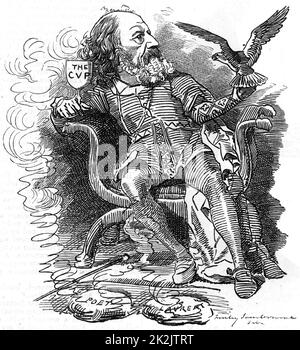 Alfred le Grand : Alfred Tennyson, le premier Baron Tennyson (1809-1893) poète anglais. Succéda à William Wordsworth comme poète lauréat en 1850. Caricature d'Edward Linley Sambourne dans la série Punch's Fancy Portraits de 'Punch' (Londres, 15 mars 1882). Banque D'Images