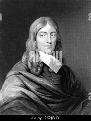 John Milton (1608-1674) poète anglais, né à Cheapside, Londres. Gravure. Littérature britannique Banque D'Images