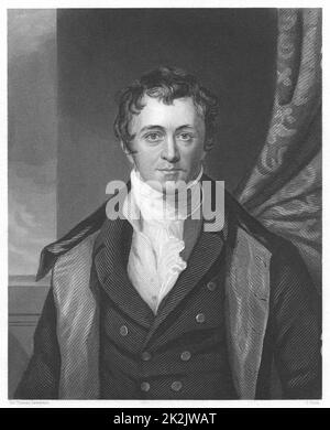 Humphry Davy (1778-1829), chimiste anglais. Après gravure portrait de sir Thomas Lawrence Banque D'Images