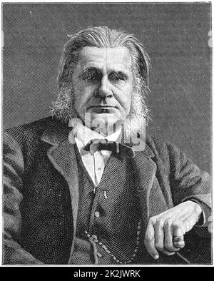 Thomas Henry Huxley (1825-1895), biologiste britannique partisan de Darwin et l'évolution. Grand-père de Julien et d'Aldous Huxley. La gravure. Banque D'Images