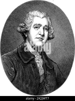 Josiah Wedgwood (1730-1795) English potter et industriel. La gravure sur bois après portrait par Joshua Reynolds. Banque D'Images