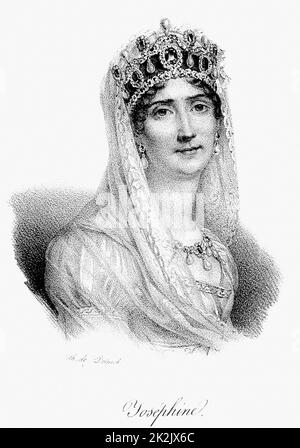 Josephine de Beauharnais (1763-1814) Empress of France. Femme de Napoléon I 1798-1809. Lithographie c1830 Banque D'Images