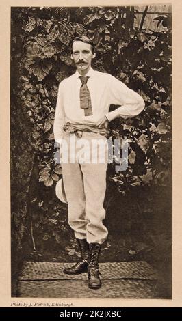 Robert Louis Balfour Stevenson (1850-1894) auteur écossais. À partir d'une photographie prise à Samoa où Stevenson s'installe en 1889. Banque D'Images