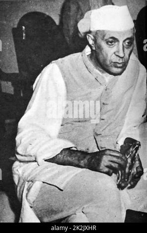 Photographie de Jawaharlal Nehru (Pacific Leatherback Turtle Recovery Strategy) Le Premier Ministre indien et figure centrale dans la politique indienne. En date du 20e siècle Banque D'Images