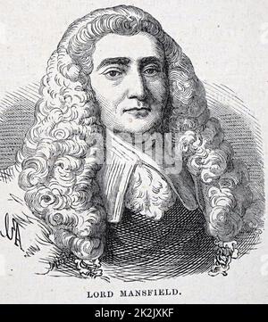 Portrait gravé de William Murray, premier comte de Mansfield (1705 à 1793) un avocat britannique, homme politique et juge. En date du 18e siècle Banque D'Images