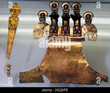Les objets d'or à partir de la Colombie, en Amérique du Sud, 1100-1500AD Banque D'Images