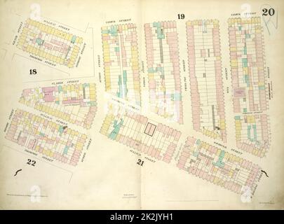 Cartographie, cartes. 1857 - 1862. Lionel Pincus et Princess Firyal carte Division planche 20 : carte délimitée par la rue Sullivan, la rue Varick, la rue West Houston, la rue Spring, la rue Thompson, Broome Street, Grand Street; y compris Clarke Street, MacDougal Street, Vandam Street, Charlton Street, King Street Banque D'Images