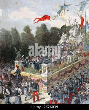 Festival national célébrant le centenaire de la proclamation de la République française. Flotteur de Concord et de la paix en parade à travers Paris le 22 septembre. De 'le petit Journal, Paris, 24 septembre 1892. France, nationalisme Banque D'Images