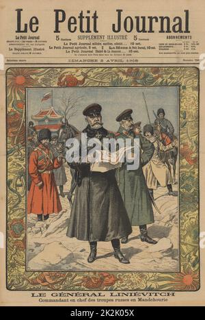 Général Nikolai Petrovitch Linievitch, commandant des forces russes en Mandchourie durant la guerre russo-japonaise (1904-1905). À partir de 'Le Petit Journal', Paris, le 2 avril 1905. Banque D'Images