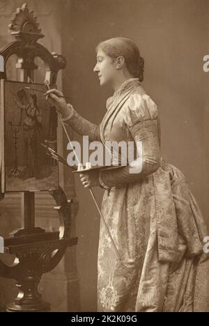 'Madge Kendal, née Margaret Shafto Robertson (1848-1935) actrice anglaise éminente, en photo c1890. Avec son mari William Kendal, l'acteur-Manager, elle était surtout connue pour ses rôles shakespeariens et ses comédies anglaises. » Banque D'Images