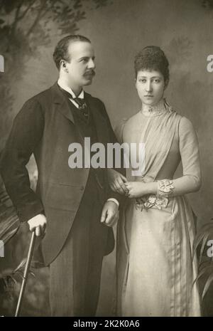 « Alexander William George Duff, 1st duc de Fife (1849-1912) et sa duchesse en photo c1890, anciennement princesse Louise (1867-1931) fille aînée d'Edward VII et de la reine Alexandra » Banque D'Images