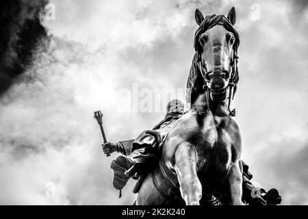 Un monument Jan Zizka à cheval. Prague, République tchèque Banque D'Images