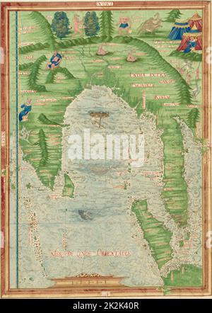 Indies Sea Folio 28V de 'Universal Cosmographie', par Guillaume le teste 1555 France Paris, Bibliothèque nationale de France Banque D'Images