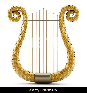 Harpe isolée sur fond blanc. 3D illustration Banque D'Images