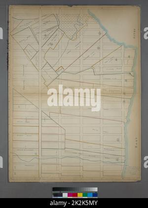 Cartographie, cartes. 1868. Lionel Pincus et Princess Firyal Division de la carte page 12 : délimitée par la rue E. 94th, East River, la rue E. 128th et (Park) Fourth Avenue. Ensemble Sackersdorff Farm. Banque D'Images