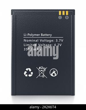 Batterie lithium-ion de rechange pour smartphone. 3D illustration Banque D'Images