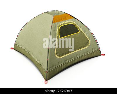 Tente de camping isolée sur fond blanc. 3D illustration Banque D'Images