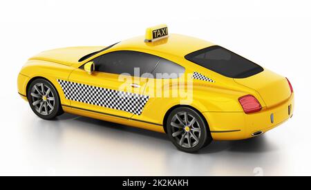 Luxueuse voiture de taxi d'affaires isolée sur fond blanc. 3D illustration Banque D'Images