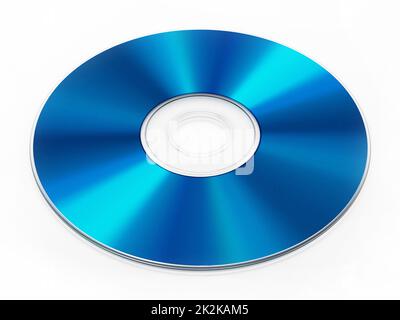 Disque Blu-ray isolé sur fond blanc. 3D illustration Banque D'Images