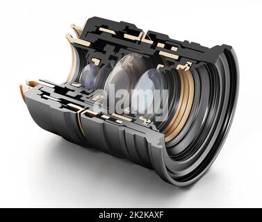 3D structure d'un objectif professionnel. 3D illustration Banque D'Images