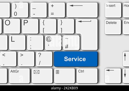 Illustration du concept de service PC Computer Keyboard 3D Banque D'Images