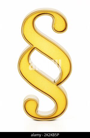 Symbole de paragraphe isolé sur fond blanc. 3D illustration Banque D'Images