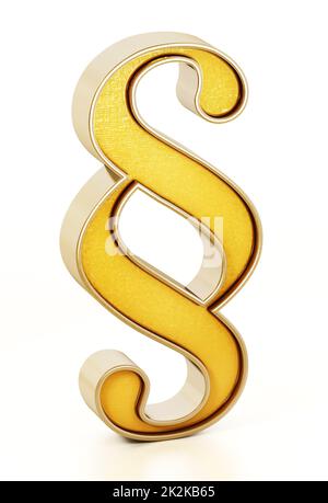 Symbole de paragraphe isolé sur fond blanc. 3D illustration Banque D'Images