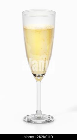 Verres à champagne isolés sur fond blanc. 3D illustration Banque D'Images