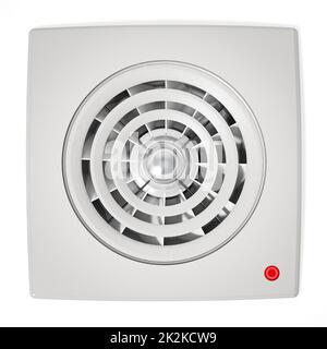 Ventilateur de plafond à grille isolée sur fond blanc. 3D illustration Banque D'Images