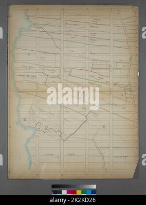 Cartographie, cartes. 1868. Lionel Pincus et Princess Firyal Map Division page 8 : délimitée par la rue W. 57th, huitième Avenue (Fashion Centre), la rue W. 37th et la rivière Hudson. Ensemble Sackersdorff Farm. Banque D'Images