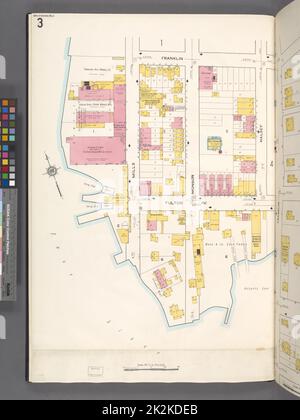 Cartographic, Maps. 1884 - 1936. Lionel Pincus and Princess Firyal Map Division. Fire insurance , New York (State), Real property , New York (State), Cities & towns , New York (State) Queens V. 2, Plate No. 3 Map bounded by Franklin, Halsey, East River Stock Photo