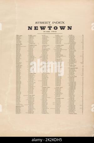 Cartographie, cartes. 1903. Lionel Pincus et Princess Firyal Map Division. Queens (New York, New York) Index des rues pour Newtown (quartier 2) Banque D'Images