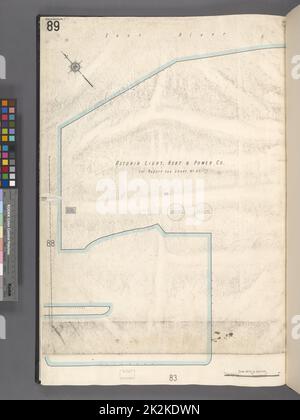 Cartographic, Maps. 1884 - 1936. Lionel Pincus and Princess Firyal Map Division. Fire insurance , New York (State), Real property , New York (State), Cities & towns , New York (State) Queens V. 2, Plate No. 89 Map bounded by East River, Astoria Light, Heat & Power Co. Stock Photo