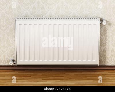 Radiateur suspendu au mur. 3D illustration Banque D'Images