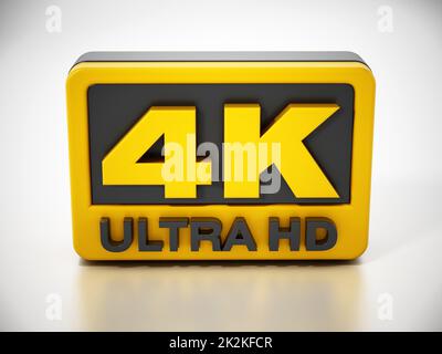 4K icône ultra HD isolée sur fond blanc. 3D illustration Banque D'Images