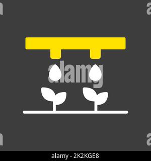 Icône de glyphe vectoriel du système d'irrigation goutte-à-goutte Banque D'Images