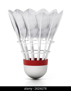 Shuttlecock de badminton isolé sur fond blanc. 3D illustration Banque D'Images