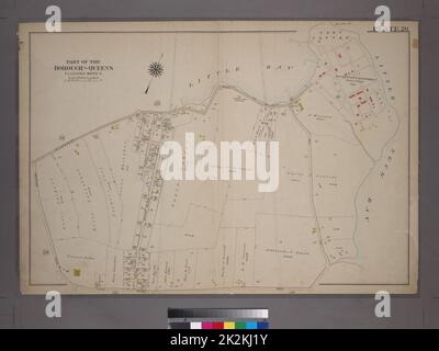 Cartographic, Maps, Cadastral maps. 1909. Lionel Pincus and Princess Firyal Map Division. Queens (New York, N.Y.), New York (N.Y.), Real property Plate 26: Willets Point Road (Little Bay), Bell Avenue (Little Neck Bay), Bayside Road and Weststone Road. Part of the Borough of Queens, Flushing, Ward 3. Stock Photo