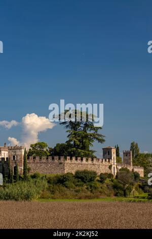 Castello di Castellaro Lagusello, site de l'UNESCO, région Lombardie, Italie Banque D'Images