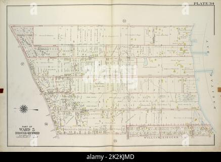Cartographie, cartes. 1917. Lionel Pincus et Princess Firyal Map Division. Staten Island (New York, New York) Plaque 34, partie du quartier 5 carte liée par page sty (plage), Raritan Bay, Surf Ave, Rockaway St, Belmont Ave, Sleight Ave, Amboy Road Banque D'Images