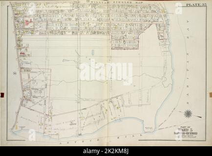 Cartographie, cartes. 1917. Lionel Pincus et Princess Firyal Map Division. Staten Island (New York, New York) Plaque 35, partie du quartier 5 carte reliée par Sleight Ave, Rockaway St, Surf Ave, Bulkhead Line, Amboy Road Banque D'Images