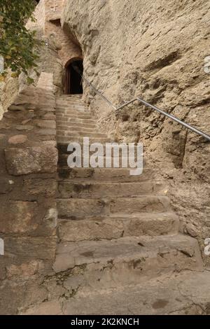 Escalier menant au monastère de la Sainte Trinité, Meteora Banque D'Images